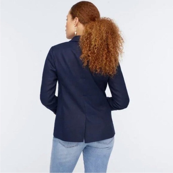 J. Crew Parke Blazer in Stretch Linen Navy Blue 10 - Picture 2 of 10